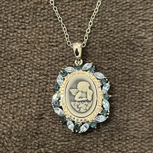 Angel Cameo Crystal Necklace